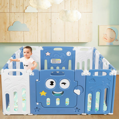 16-Panel Foldable Baby Playpen Kids Activity Centre