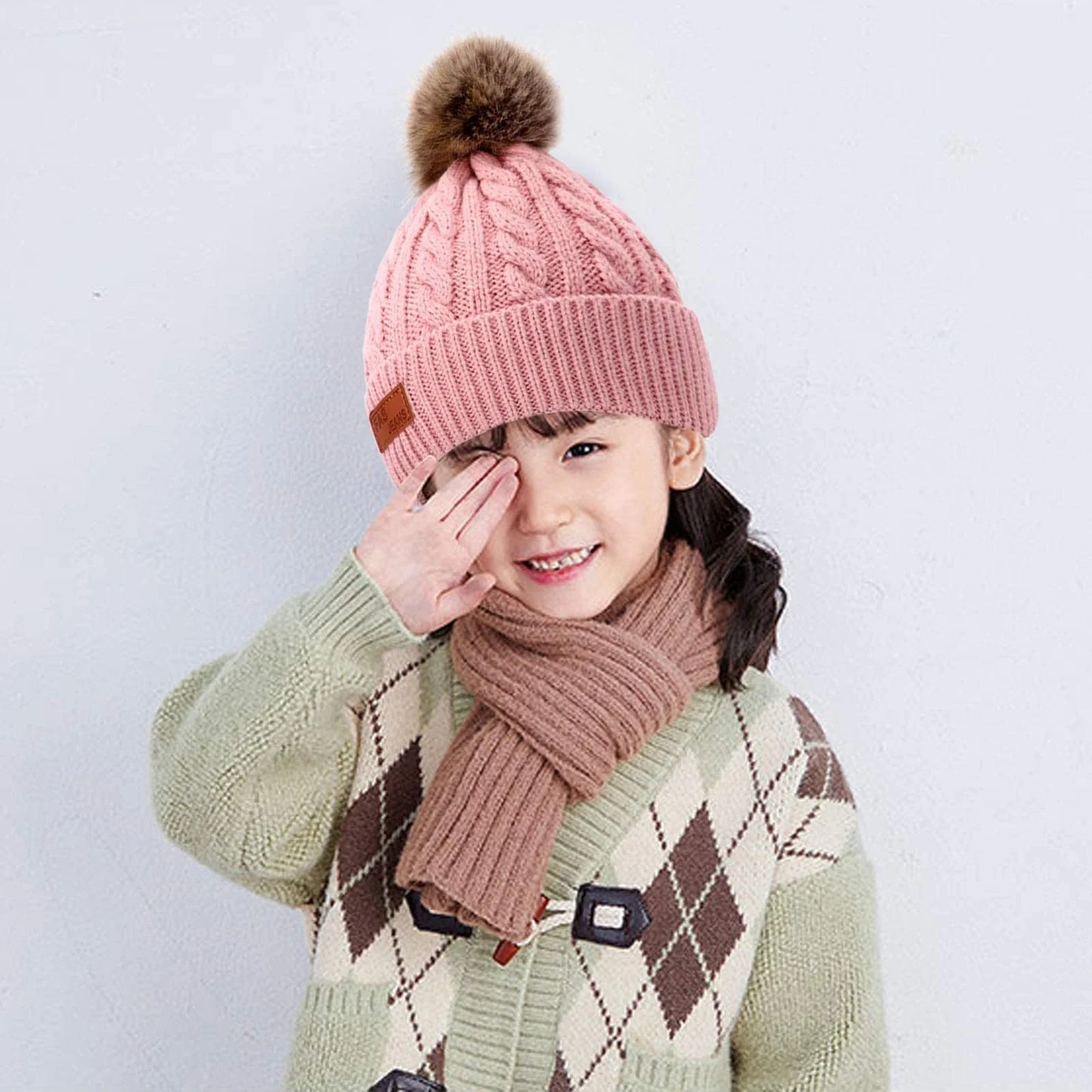 Kids Warm Fleece Hat, Scarf & Glove Set, 3-Piece