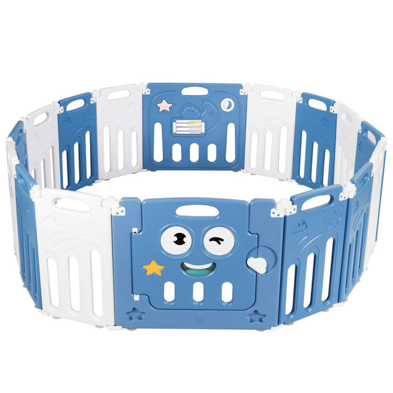 16-Panel Foldable Baby Playpen Kids Activity Centre