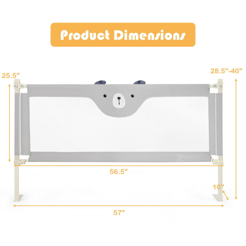 Vertical Lifting Baby Bedrail Guard with Double Safety Child Lock