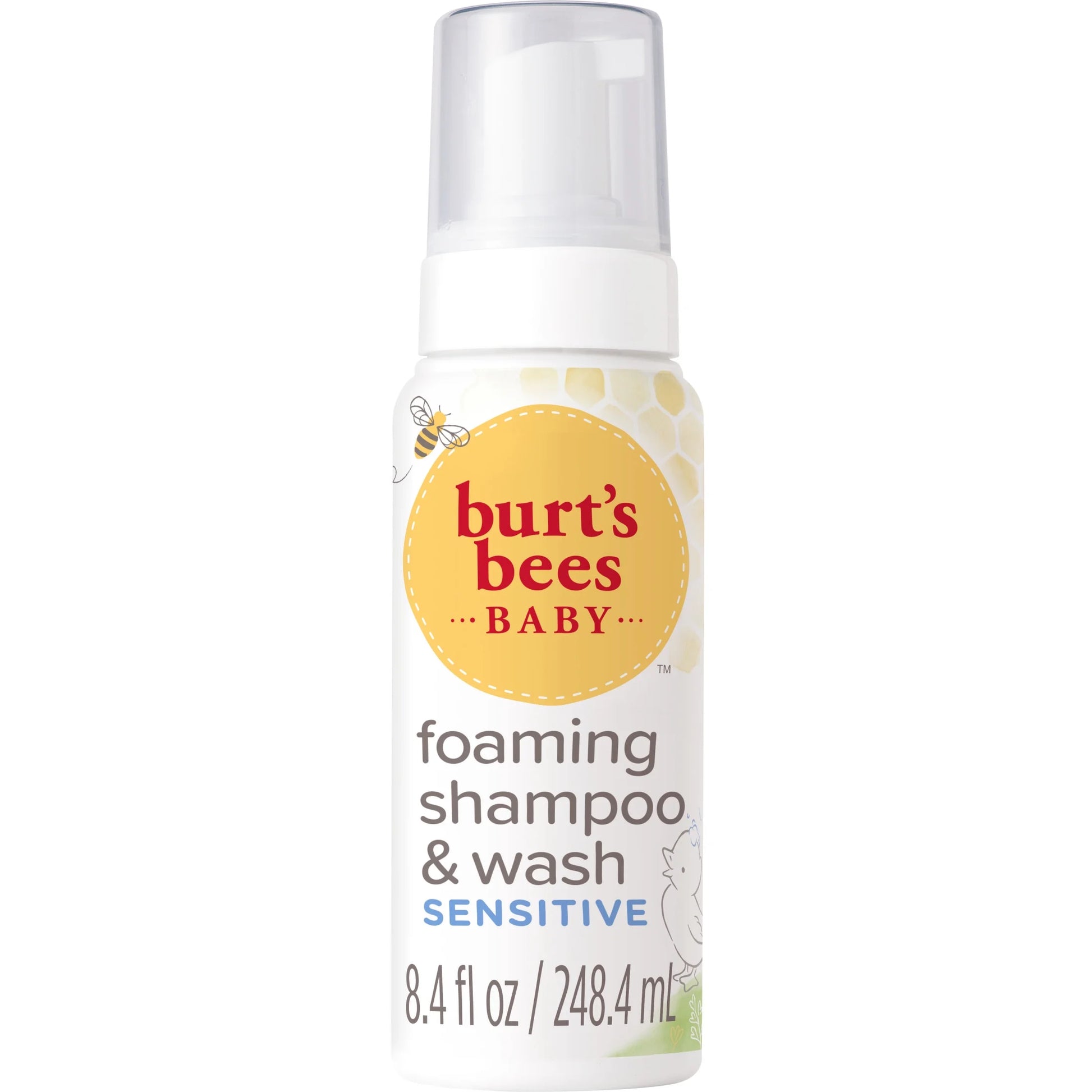 Baby Sensitive Foaming Shampoo and Wash, Fragrance Free, Tear Free, 8.4 Fluid Ounces