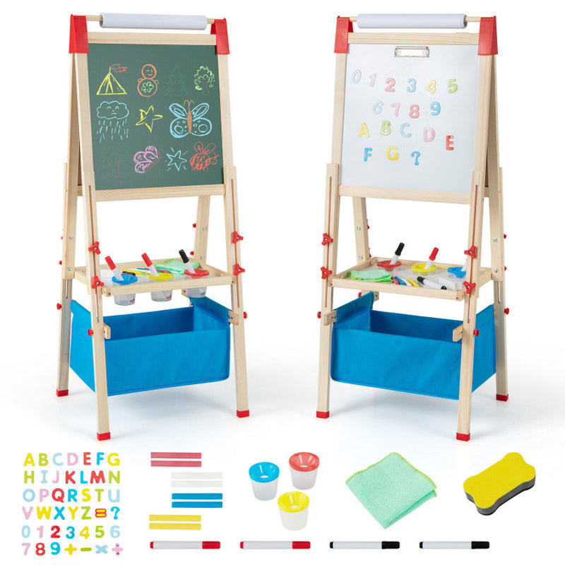 3-In-1 Double-Sided Adjustable Kid Easel for 3-8 Years Old Toddlers